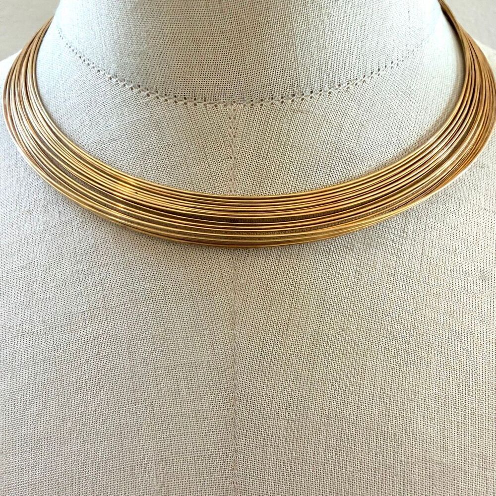 Gold Multi-Strand Collar Necklace - Women Jewelry Necklaces